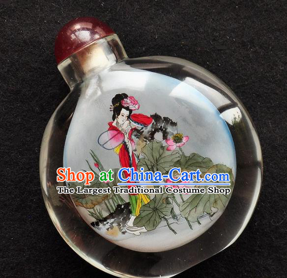 Chinese Handmade Snuff Bottle Traditional Inside Painting Beauty Xi Shi Snuff Bottles Artware