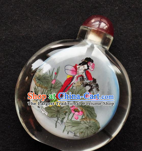 Chinese Handmade Snuff Bottle Traditional Inside Painting Beauty Xi Shi Snuff Bottles Artware