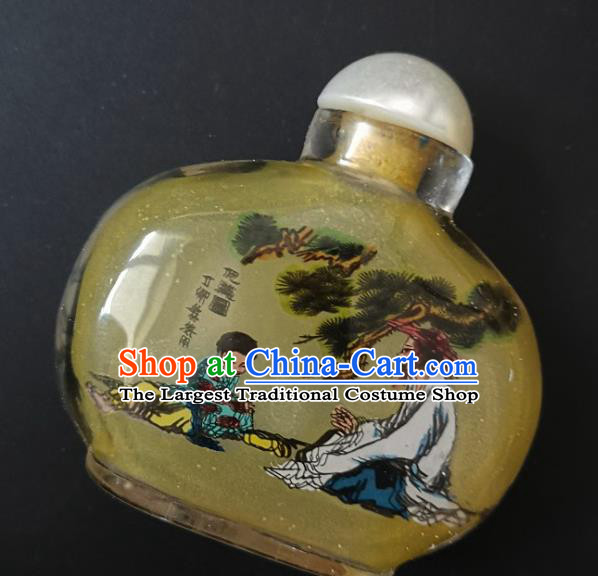 Chinese Handmade Snuff Bottle Traditional Inside Painting Old Man Tortoise Snuff Bottles Artware