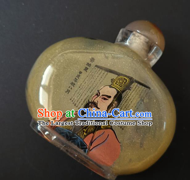 Chinese Handmade Snuff Bottle Traditional Inside Painting Qin Dynasty Emperor Great Wall Snuff Bottles Artware