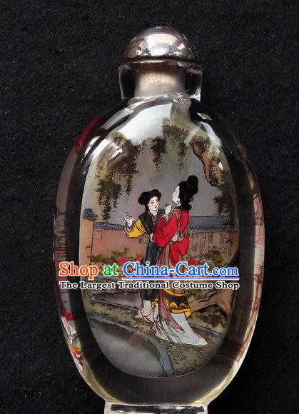 Chinese Handmade Character Snuff Bottle Traditional Inside Painting Court Woman Snuff Bottles Artware