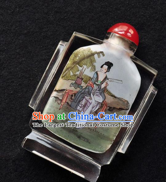 Chinese Handmade Character Snuff Bottle Traditional Inside Painting Palace Lady Snuff Bottles Artware