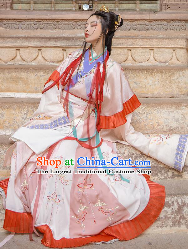 Traditional Chinese Jin Dynasty Noble Infanta Hanfu Dress Apparels Ancient Royal Princess Historical Costumes Complete Set