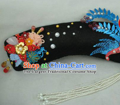 Chinese Traditional Qing Dynasty Noble Lady Hair Accessories Drama Empresses in the Palace Ancient Imperial Consort Flag Bun Shen Meizhuang Headwear