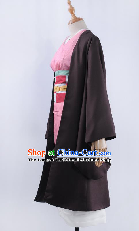 Traditional Japanese Costumes Japan Kimono Cosplay Haori and Yukata Dress Belt Complete Set for Women