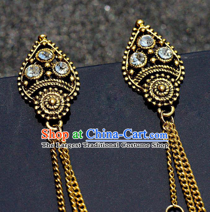 Asian India Traditional Accessories Asia Indian Bollywood Dance Golden Birdcage Earrings Jewelry Bells Tassel Eardrop for Women