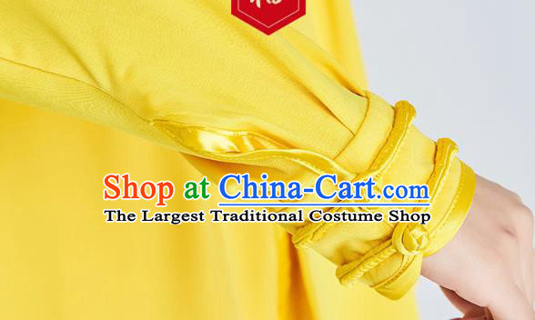 Professional Kung Fu Training Yellow Milk Fiber Uniforms Martial Arts Shaolin Gongfu Costumes Tai Ji Clothing for Women
