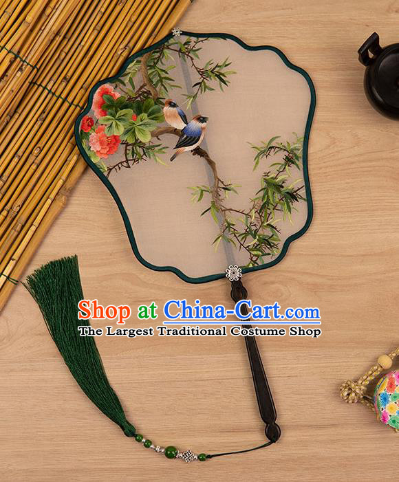 China Handmade Palace Fan Silk Fan Classical Hanfu Accessories Traditional Embroidered Fan