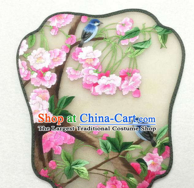 China Handmade Suzhou Embroidered Begonia Silk Fan Traditional Palace Fan Classical Dance Hanfu Fan