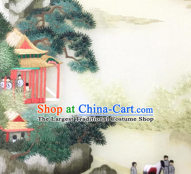 China Traditional Hanfu Circular Fan Embroidered Silk Fan Handmade Palace Fan