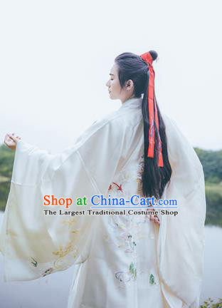 Traditional China Jin Dynasty Childe Historical Hanfu Clothing Ancient Swordsman Embroidered Costume for Men