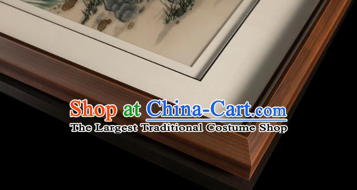 Chinese Walnut Decoration Painting Traditional Hunan Embroidery Craft Handmade Embroidered Orchids Silk Painting