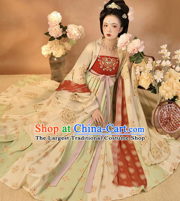 China Ancient Tang Dynasty Court Woman Hanfu Dress Traditional Imperial Consort Historical Clothing