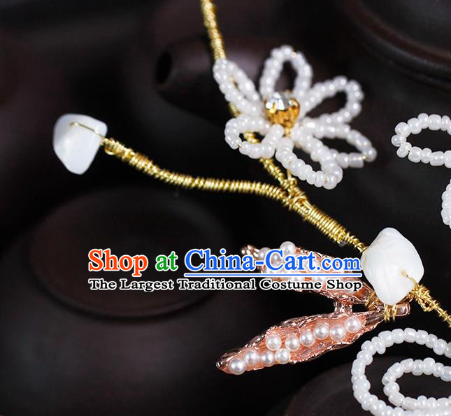 Top Grade Wedding Bride Hair Accessories Handmade Hair Stick Classical Beads Flower Hairpin