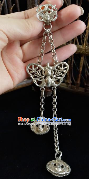 Handmade China Argent Bat Tassel Brooch Pendant Accessories Classical Cheongsam Breastpin Jewelry