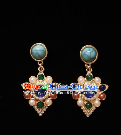 Top Baroque Queen Pearls Earrings Court Eardrop Jewelry Accessories