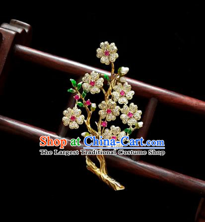 Top Baroque Queen Zircon Plum Blossom Brooch Court Jewelry Crystal Breastpin Accessories