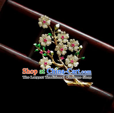 Top Baroque Queen Zircon Plum Blossom Brooch Court Jewelry Crystal Breastpin Accessories