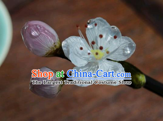 China Traditional Hanfu Wood Hair Stick Classical Plum Blossom Hairpin