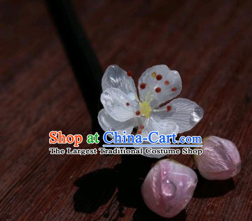 China Traditional Hanfu Wood Hair Stick Classical Plum Blossom Hairpin