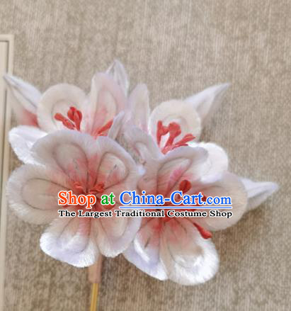 China Classical Plum Blossom Hair Stick Traditional Ancient Princess Velvet Flowers Hairpin