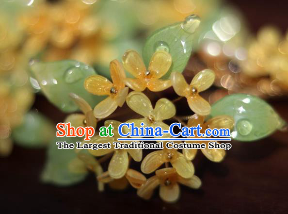 China Classical Hanfu Osmanthus Hairpin Traditional Ancient Ming Dynasty Princess Hair Stick