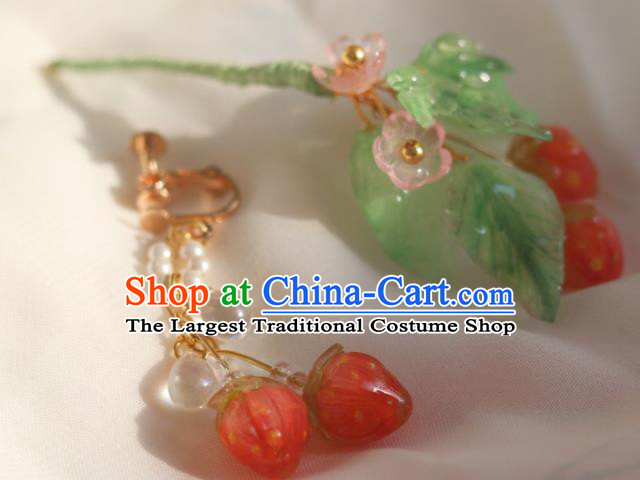 China Classical Hanfu Strawberry Tassel Hairpin Traditional Ming Dynasty Princess Hair Stick