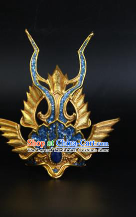 China Ancient Swordsman Hair Accessories Traditional Hanfu Blue Hairdo Crown