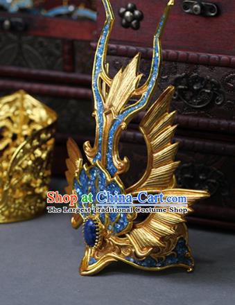 China Ancient Swordsman Hair Accessories Traditional Hanfu Blue Hairdo Crown