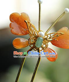 China Ancient Princess Butterfly Hairpin Traditional Ming Dynasty Ceregat Hair Stick