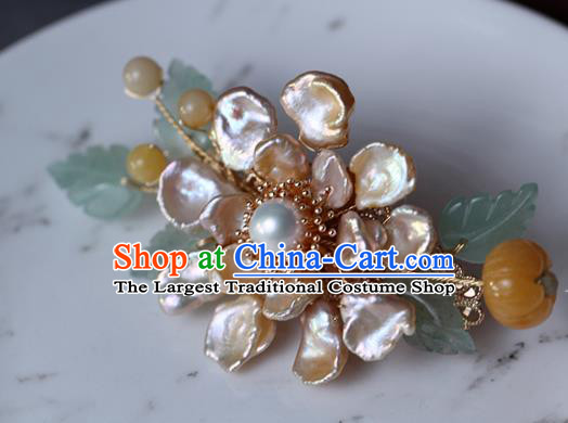 China Traditional Ming Dynasty Ceregat Hair Sticks Ancient Princess Shell Flowers Hairpin