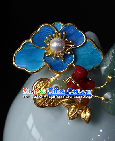 Chinese Traditional Coral Beads Brooch Classical Cheongsam Jewelry Pearl Accessories