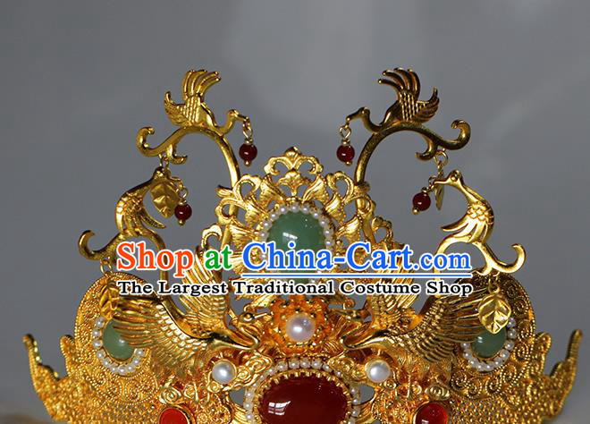 China Ancient Queen Hair Accessories Traditional Wedding Gems Hair Crown and Phoenix Hairpins Full Set
