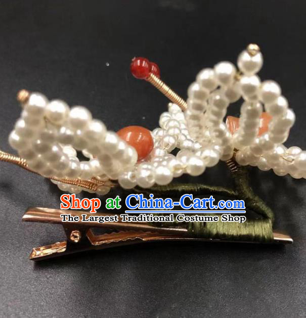 China Ancient Princess Hair Accessories Traditional Qing Dynasty Court Pearls Butterfly Hair Sticks
