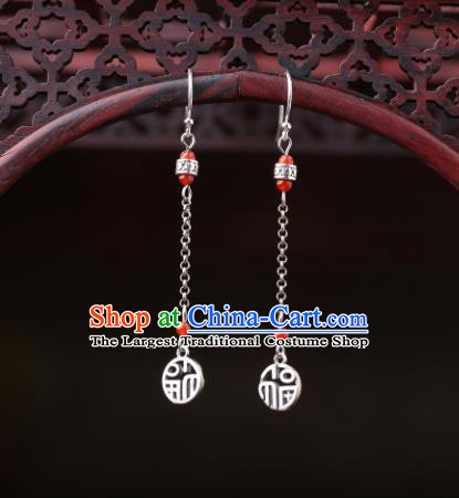 Chinese Classical Long Tassel Ear Accessories Traditional Cheongsam Silver Earrings