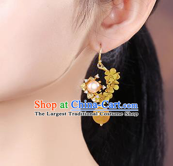 Chinese Classical Pearls Ear Accessories Traditional Cheongsam Osmanthus Earrings
