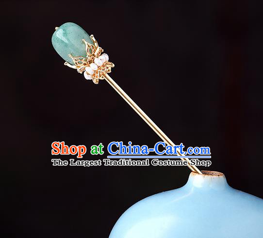 China Classical Hair Stick Traditional Cheongsam Hair Accessories Handmade Aventurine Hairpin