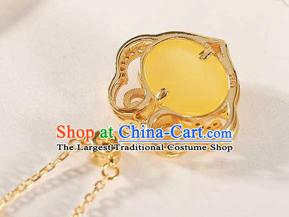 China Traditional Beeswax Necklace Classical Cheongsam Accessories