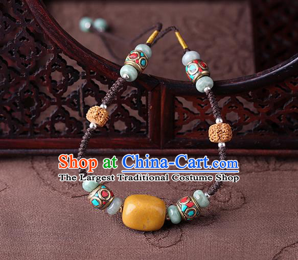 China Classical Buddhism Beads Necklace Traditional Cheongsam Necklet Accessories