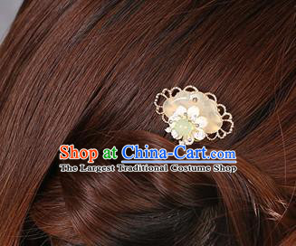 China Classical Golden Hair Comb Traditional Cheongsam Hair Accessories Handmade Jade Hairpin