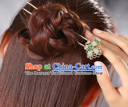 China Classical Hair Stick Traditional Cheongsam Hair Accessories Handmade Golden Hairpin