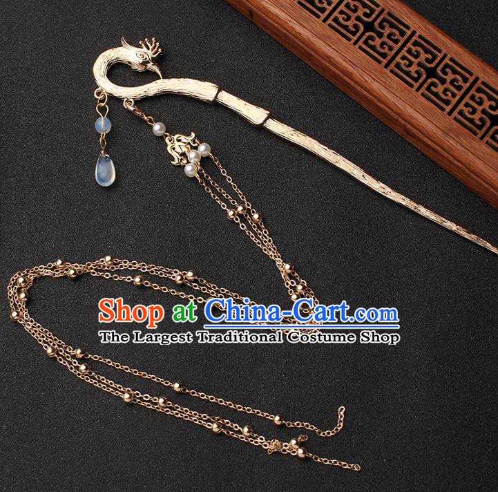 China Ancient Princess Hair Accessories Traditional Hanfu Hair Stick Phoenix Tassel Hairpin