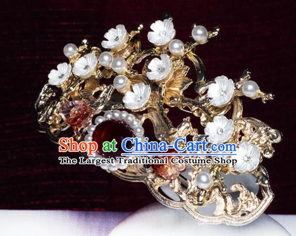 China Ancient Ming Dynasty Princess Hairpin Traditional Hanfu Plum Blossom Hair Crown