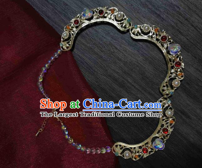 China Classical Necklet Traditional Ming Dynasty Gems Necklace Accessories