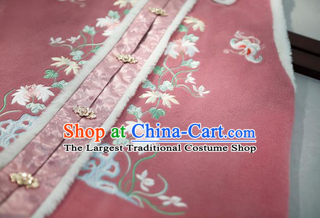 China Traditional Embroidered Hanfu Dress Ancient Ming Dynasty Noble Lady Historical Clothing Complete Set