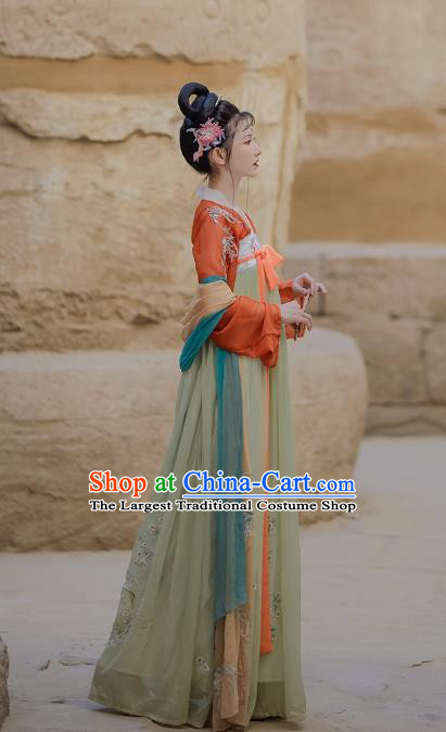 China Ancient Imperial Concubine Clothing Traditional Tang Dynasty Court Woman Historical Costume Complete Set