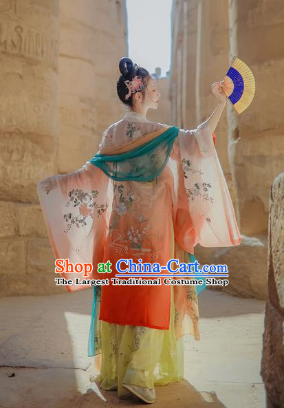 China Ancient Imperial Concubine Clothing Traditional Tang Dynasty Court Woman Historical Costume Complete Set