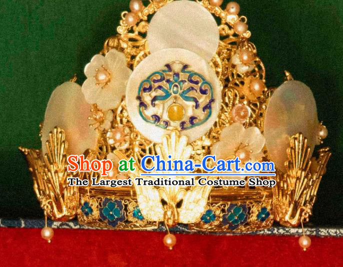 China Ancient Ming Dynasty Wedding Hair Crown Traditional Hanfu Hair Accessories Phoenix Coronet