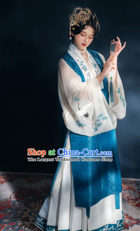 China Traditional Embroidered Hanfu Dress Court Concubine Clothing Ancient Ming Dynasty Historical Costumes