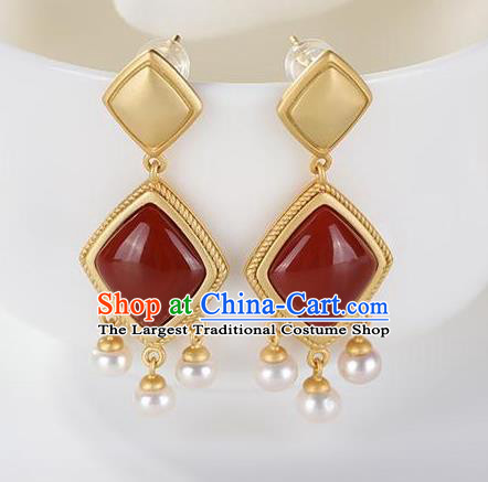 China National Enamel Earrings Traditional Cheongsam Ear Accessories